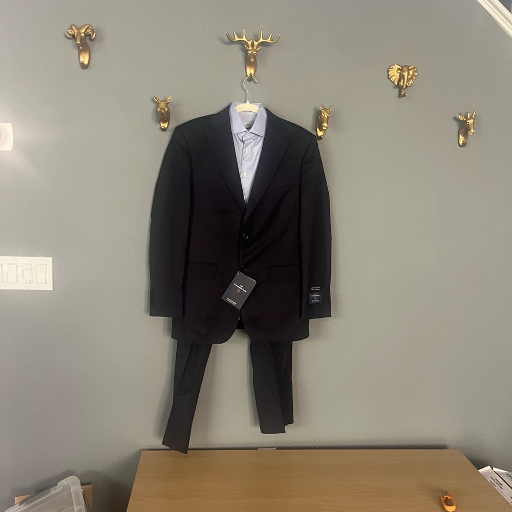 Ermenegildo Zegna Dark Suit with Light Shirt